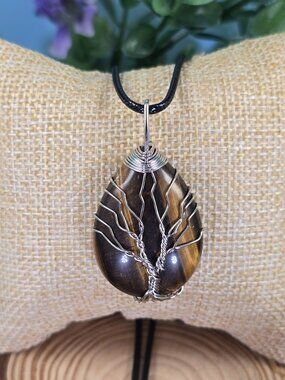 Tiger's Eye Tree of Life Necklace #61